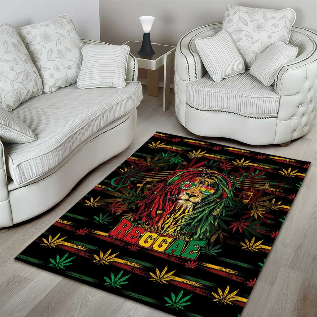 Dominica One Love Reggae Lion Area Rug Caribbean Reggae Spirit