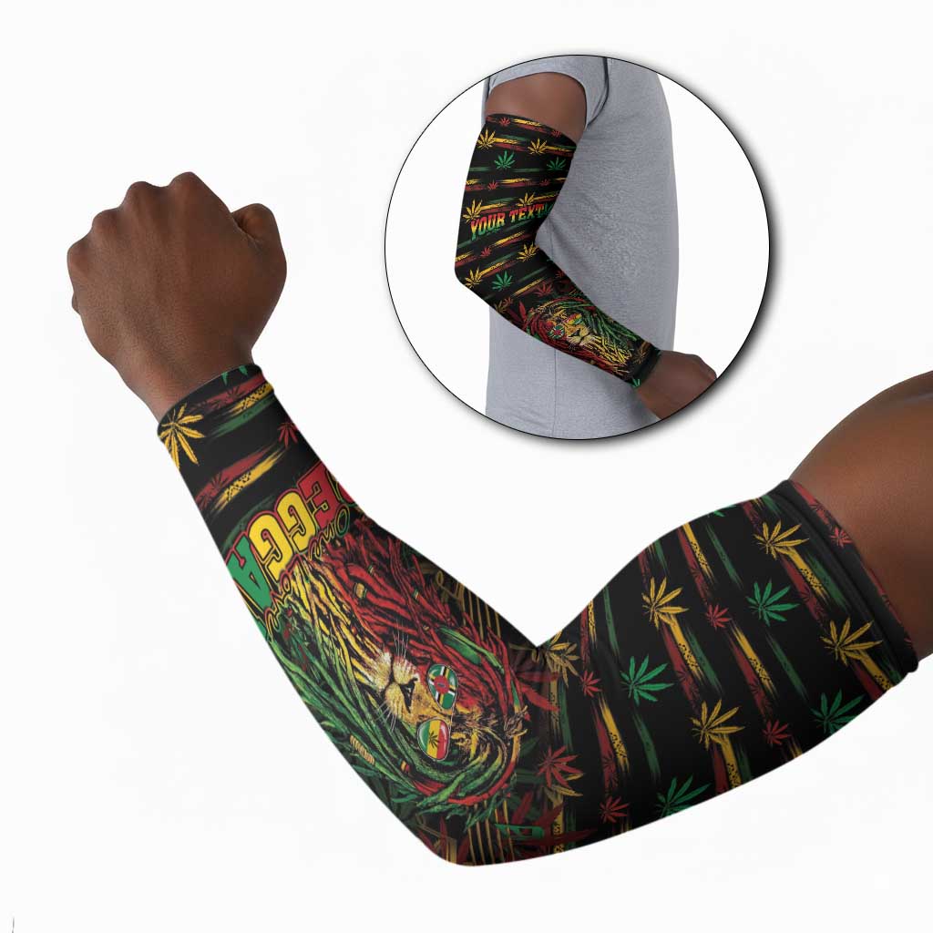 Personalized Dominica One Love Reggae Lion Arm Sleeves Caribbean Reggae Spirit