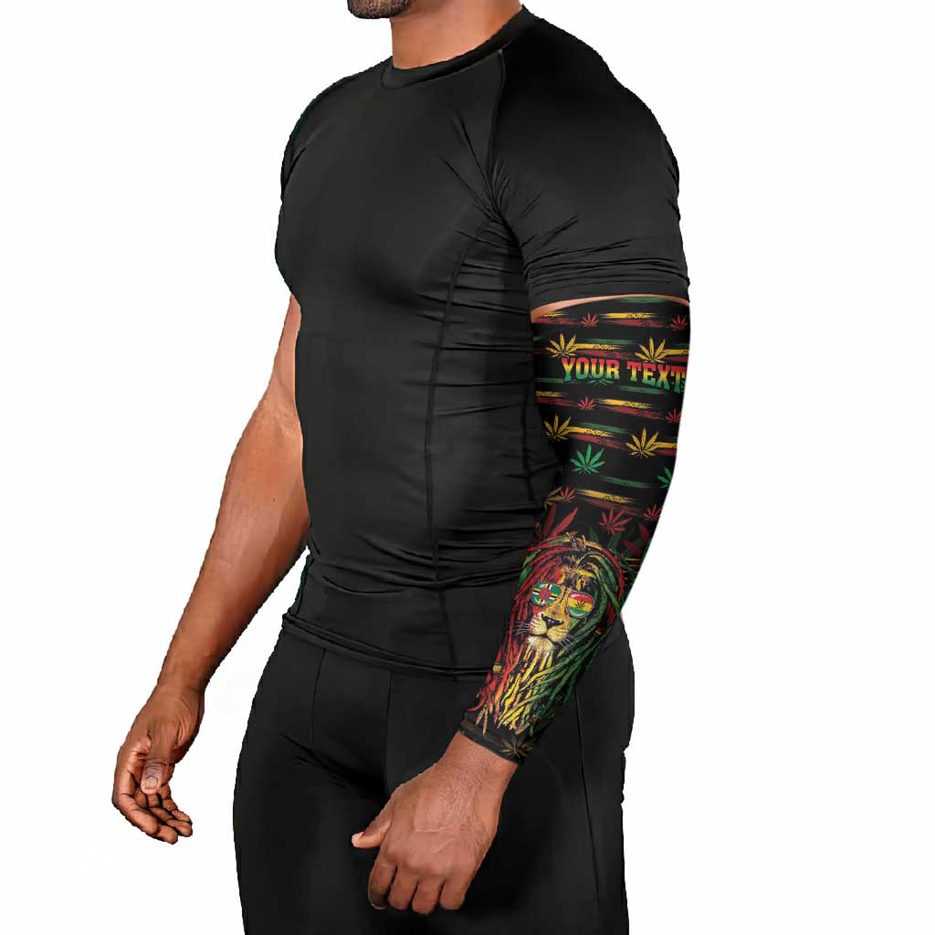 Personalized Dominica One Love Reggae Lion Arm Sleeves Caribbean Reggae Spirit