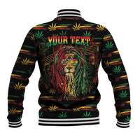 Personalized Dominica One Love Reggae Lion Baseball Jacket Caribbean Reggae Spirit