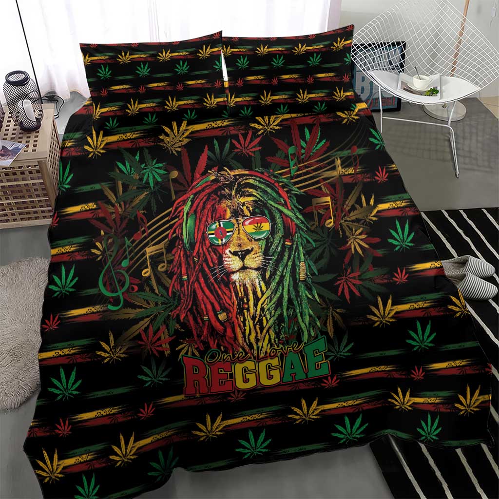 Dominica One Love Reggae Lion Bedding Set Caribbean Reggae Spirit