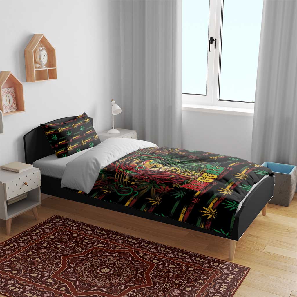 Dominica One Love Reggae Lion Bedding Set Caribbean Reggae Spirit