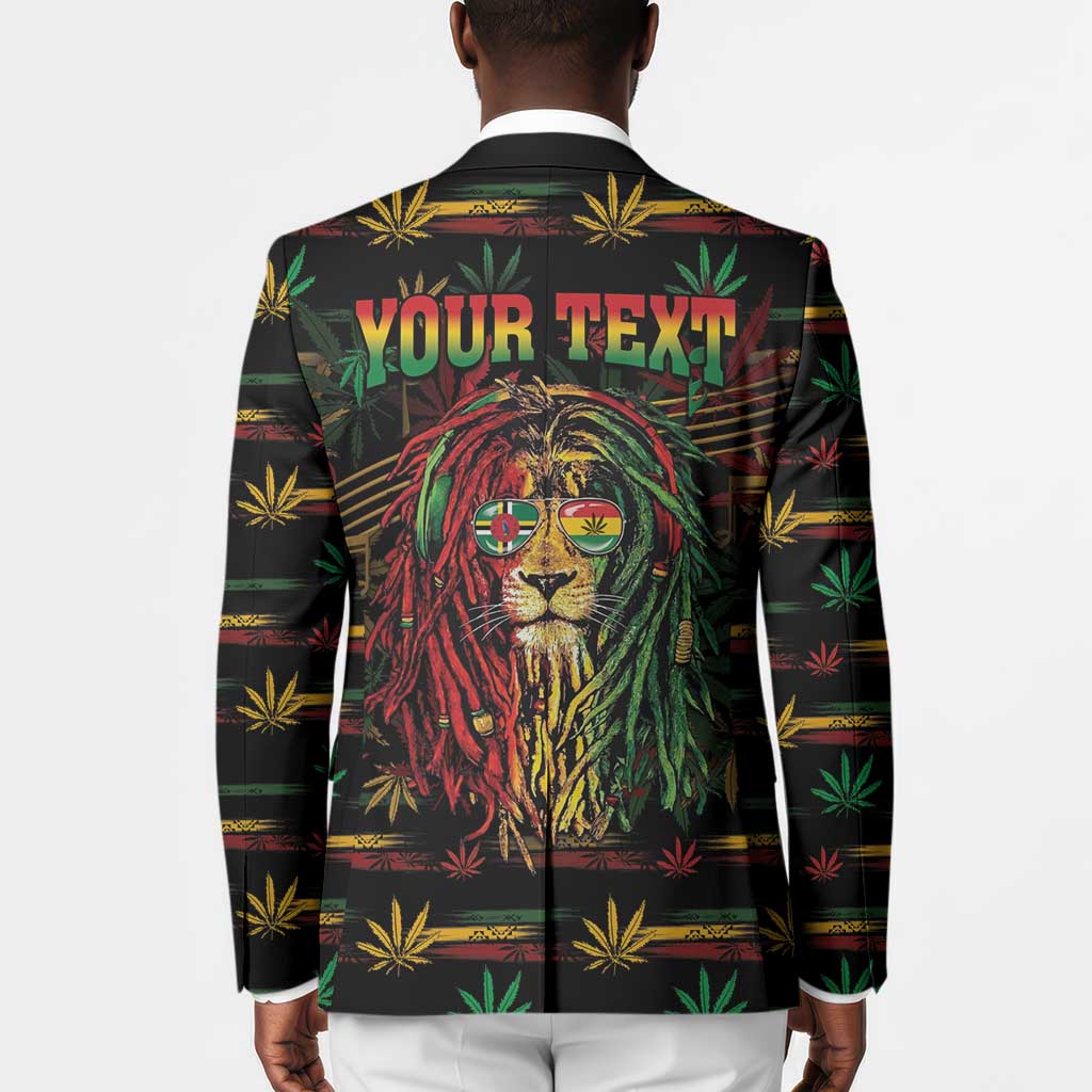 Personalized Dominica One Love Reggae Lion Blazer Caribbean Reggae Spirit