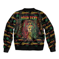 Personalized Dominica One Love Reggae Lion Bomber Jacket Caribbean Reggae Spirit