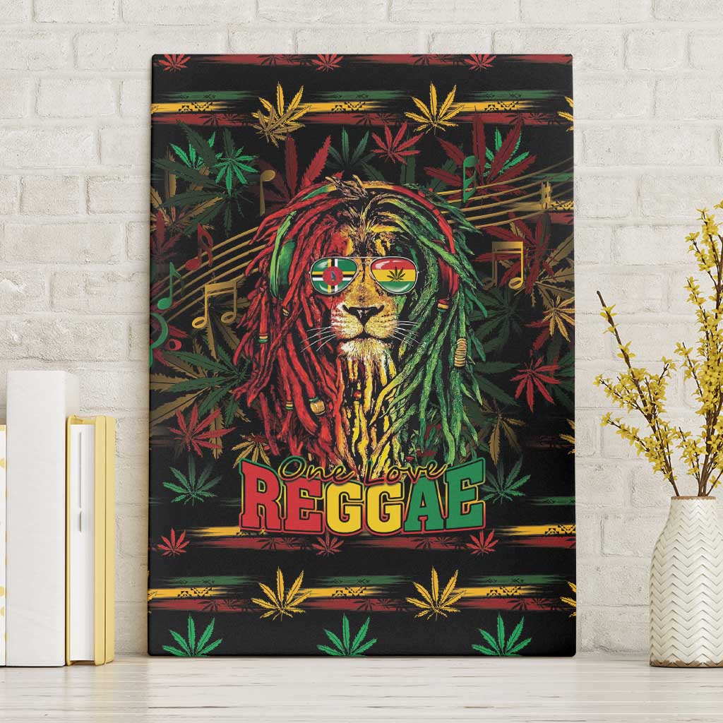 Dominica One Love Reggae Lion Canvas Wall Art Caribbean Reggae Spirit