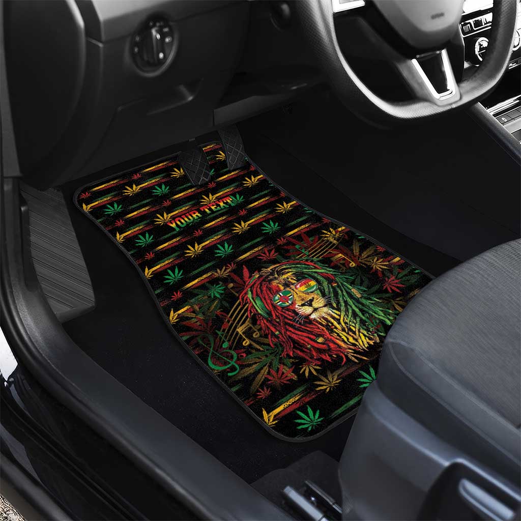 Personalized Dominica One Love Reggae Lion Car Mats Caribbean Reggae Spirit