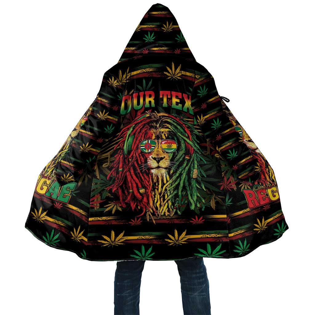 Personalized Dominica One Love Reggae Lion Cloak Caribbean Reggae Spirit