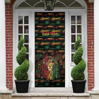 Personalized Dominica One Love Reggae Lion Door Cover Caribbean Reggae Spirit
