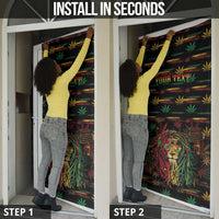 Personalized Dominica One Love Reggae Lion Door Cover Caribbean Reggae Spirit