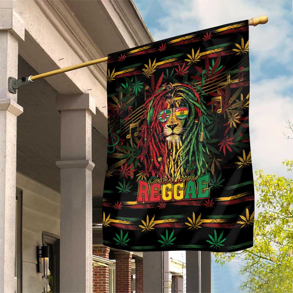 Dominica One Love Reggae Lion Garden Flag Caribbean Reggae Spirit