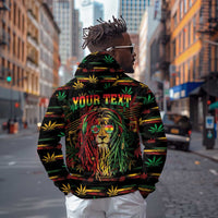 Personalized Dominica One Love Reggae Lion Hoodie Caribbean Reggae Spirit