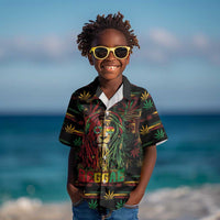 Personalized Dominica One Love Reggae Lion Kid Hawaiian Shirt Caribbean Reggae Spirit