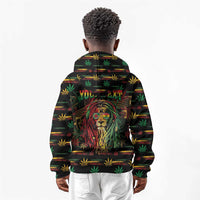 Personalized Dominica One Love Reggae Lion Kid Hoodie Caribbean Reggae Spirit
