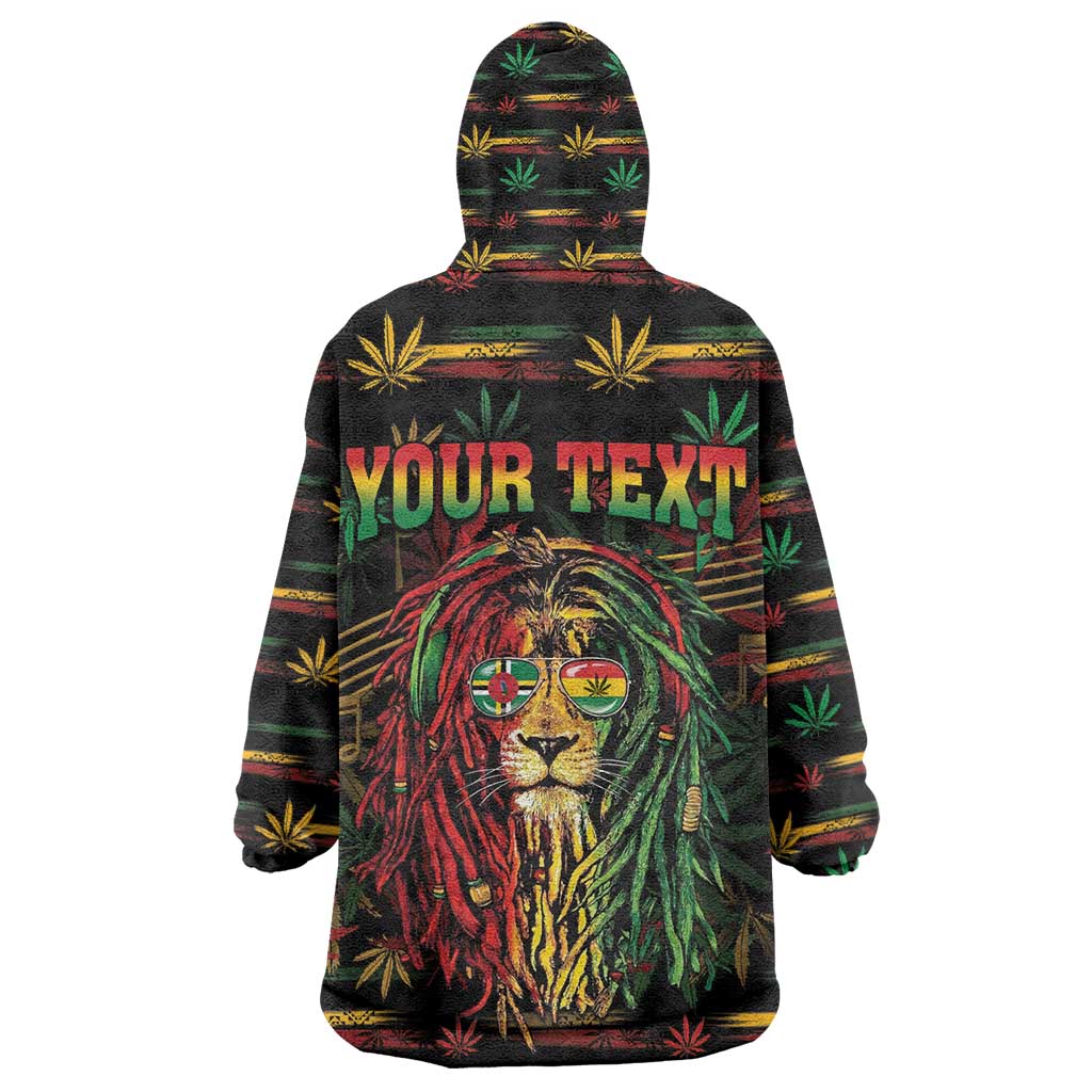 Personalized Dominica One Love Reggae Lion Kid Wearable Blanket Hoodie Caribbean Reggae Spirit