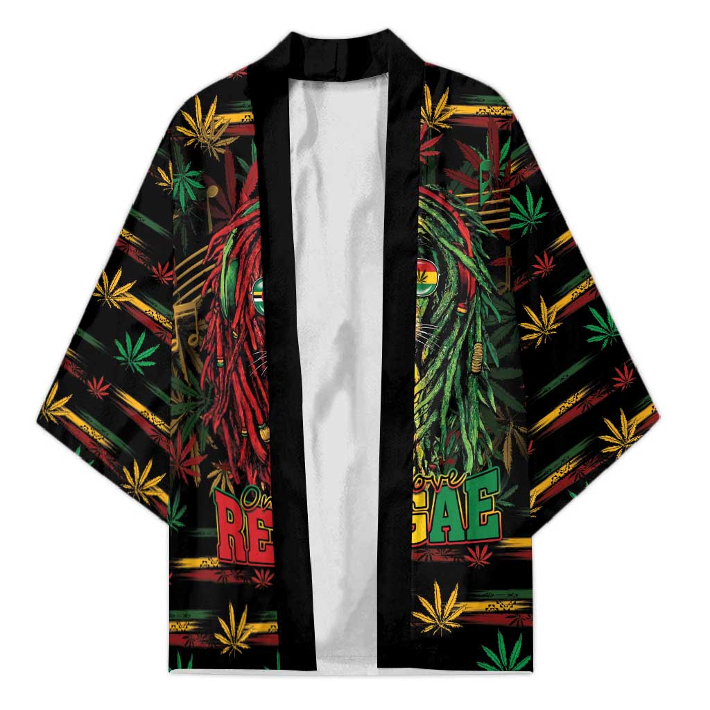 Personalized Dominica One Love Reggae Lion Kimono Caribbean Reggae Spirit