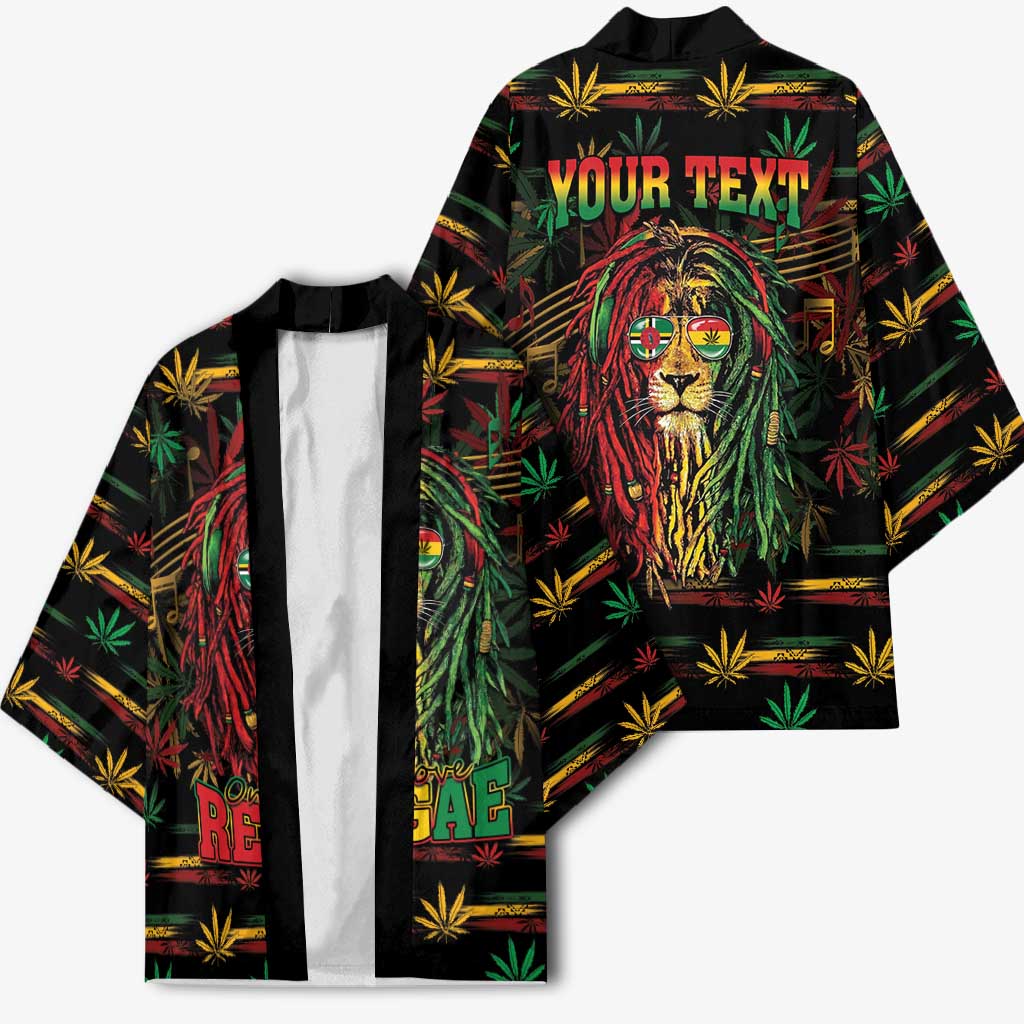 Personalized Dominica One Love Reggae Lion Kimono Caribbean Reggae Spirit