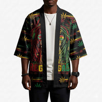 Personalized Dominica One Love Reggae Lion Kimono Caribbean Reggae Spirit