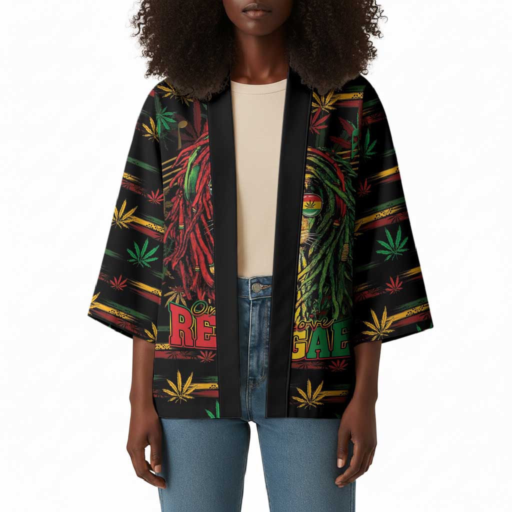 Personalized Dominica One Love Reggae Lion Kimono Caribbean Reggae Spirit