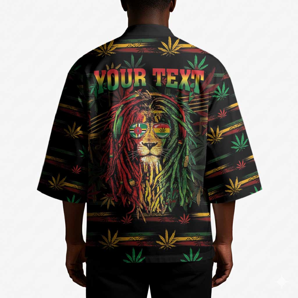 Personalized Dominica One Love Reggae Lion Kimono Caribbean Reggae Spirit
