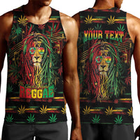 Personalized Dominica One Love Reggae Lion Men Tank Top Caribbean Reggae Spirit