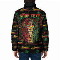Personalized Dominica One Love Reggae Lion Padded Jacket Caribbean Reggae Spirit
