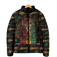 Personalized Dominica One Love Reggae Lion Padded Jacket Caribbean Reggae Spirit