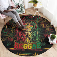 Dominica One Love Reggae Lion Round Carpet Caribbean Reggae Spirit