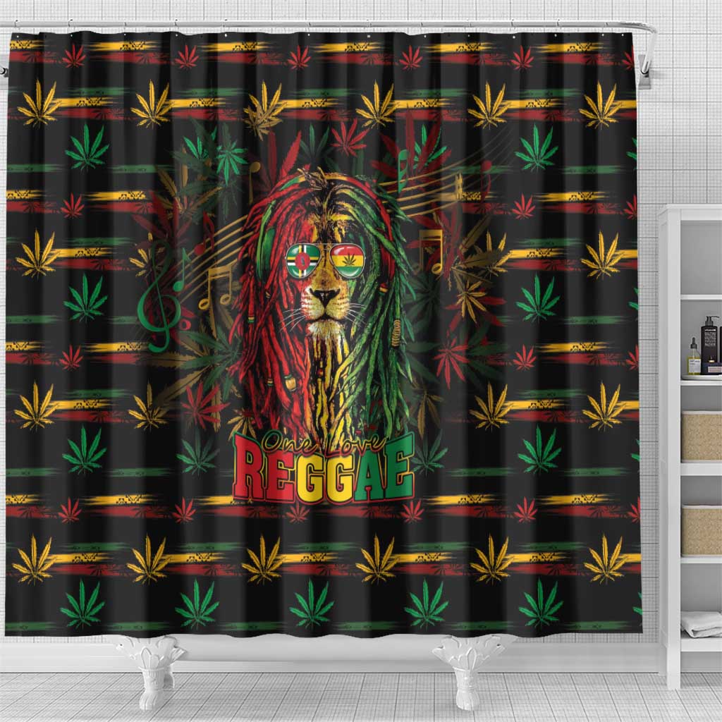 Dominica One Love Reggae Lion Shower Curtain Caribbean Reggae Spirit