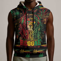 Personalized Dominica One Love Reggae Lion Sleeveless Hoodie Caribbean Reggae Spirit
