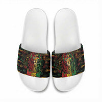 Dominica One Love Reggae Lion Slide Sandals Caribbean Reggae Spirit