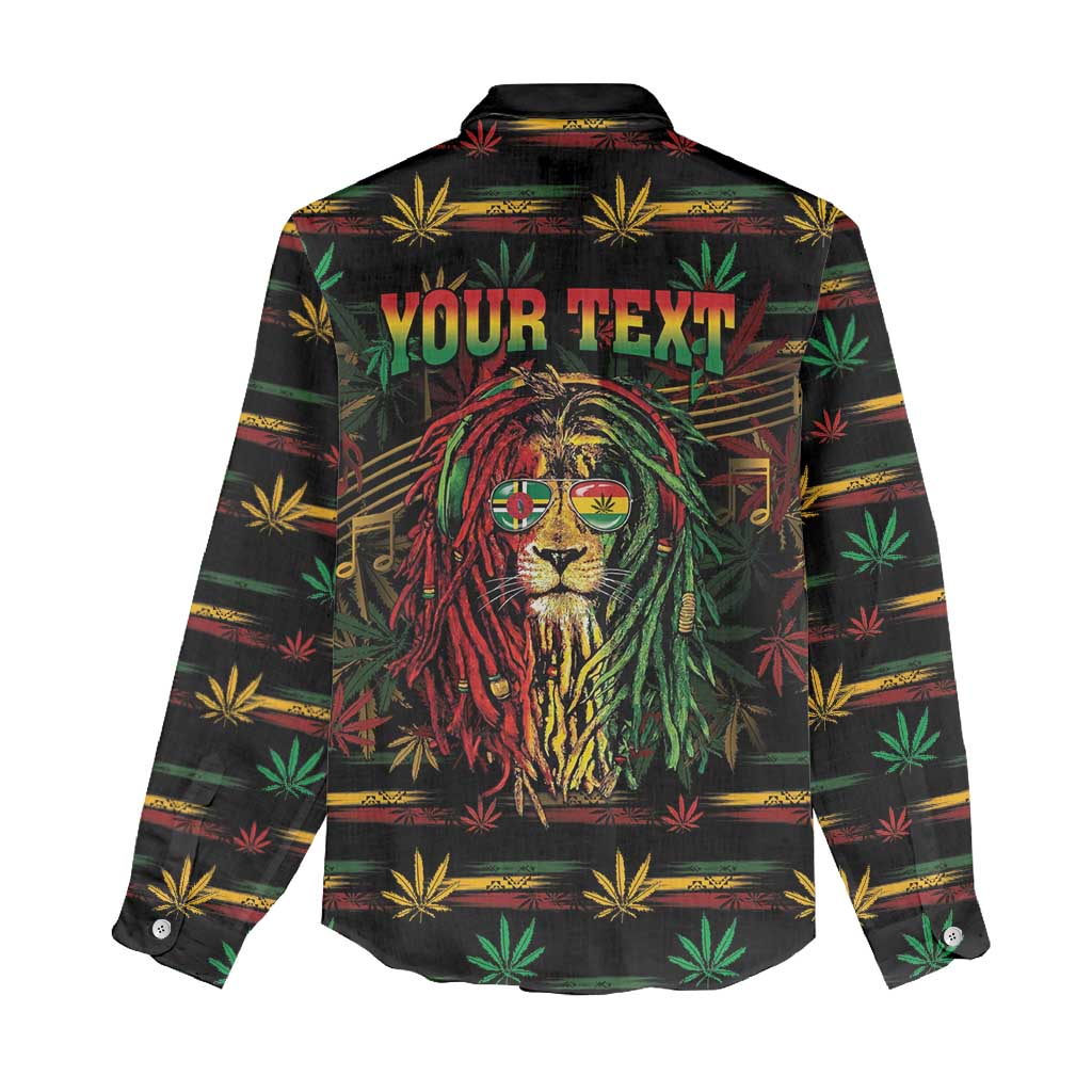 Personalized Dominica One Love Reggae Lion Women Casual Shirt Caribbean Reggae Spirit