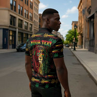 Personalized Dominica One Love Reggae Lion Zipper Polo Shirt Caribbean Reggae Spirit