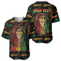 Personalized Guyana One Love Reggae Lion Baseball Jersey Caribbean Reggae Spirit