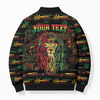Personalized Guyana One Love Reggae Lion Bomber Puffer Jacket Caribbean Reggae Spirit
