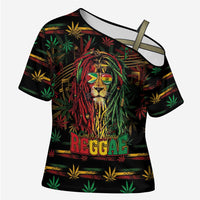 Personalized Guyana One Love Reggae Lion Cross Shoulder Shirt Caribbean Reggae Spirit