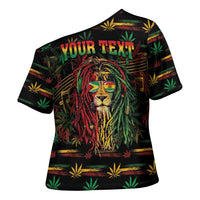 Personalized Guyana One Love Reggae Lion Cross Shoulder Shirt Caribbean Reggae Spirit