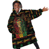 Personalized Guyana One Love Reggae Lion Kid Wearable Blanket Hoodie Caribbean Reggae Spirit