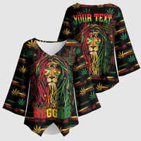 Personalized Guyana One Love Reggae Lion Kimono Sleeve Blouse Caribbean Reggae Spirit