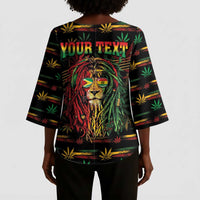 Personalized Guyana One Love Reggae Lion Kimono Sleeve Blouse Caribbean Reggae Spirit