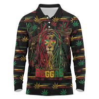 Personalized Guyana One Love Reggae Lion Long Sleeve Polo Shirt Caribbean Reggae Spirit