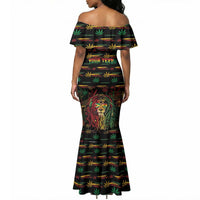 Personalized Guyana One Love Reggae Lion Mermaid Dress Caribbean Reggae Spirit