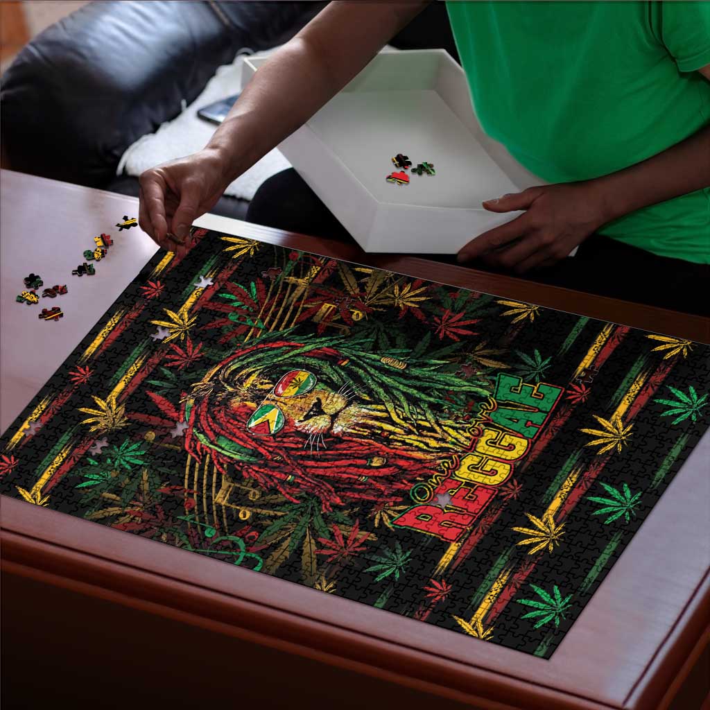Guyana One Love Reggae Lion Puzzle Caribbean Reggae Spirit