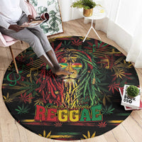 Guyana One Love Reggae Lion Round Carpet Caribbean Reggae Spirit