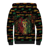 Personalized Guyana One Love Reggae Lion Sherpa Hoodie Caribbean Reggae Spirit
