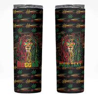 Personalized Guyana One Love Reggae Lion Skinny Tumbler Caribbean Reggae Spirit