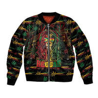 Personalized Guyana One Love Reggae Lion Sleeve Zip Bomber Jacket Caribbean Reggae Spirit