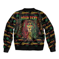 Personalized Guyana One Love Reggae Lion Sleeve Zip Bomber Jacket Caribbean Reggae Spirit