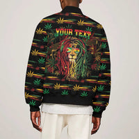 Personalized Guyana One Love Reggae Lion Sleeve Zip Bomber Jacket Caribbean Reggae Spirit
