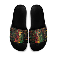 Guyana One Love Reggae Lion Slide Sandals Caribbean Reggae Spirit
