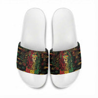 Guyana One Love Reggae Lion Slide Sandals Caribbean Reggae Spirit